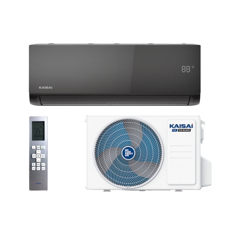 Инверторен климатик KAISAI ICE KLB-09HRHI/KLWB-09HRH0, 9000 BTU, WiFi, черен, клас А+++